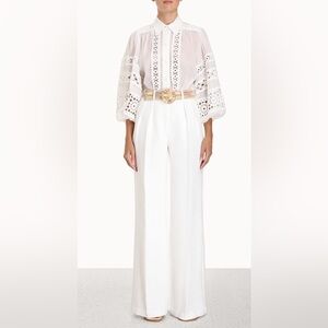 NWT Zimmermann Devi Tuck Pants in White Size 1/ US 6